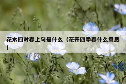 花木四时春上句是什么？花开四季春什么意思